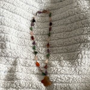 Chic Multicolor Stone Necklace. At least 50 years old.